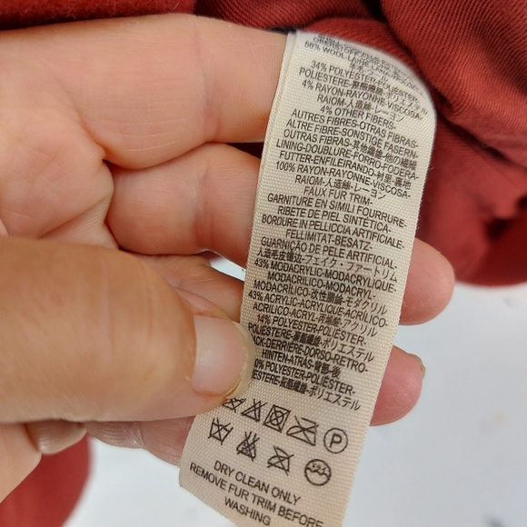 Free People Sedgwick Red Wool Peacoat Military Coat Double Breasted OB514559 - Picture 9 of 10